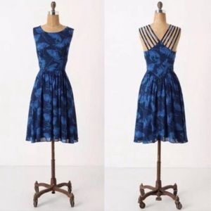 Anthropologie Maple Blue Dandelion Dress. Size 4.